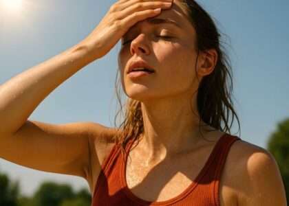 create an entire brand package with ads flyer on topic Too Much Heat? Why Summer Triggers More Headaches